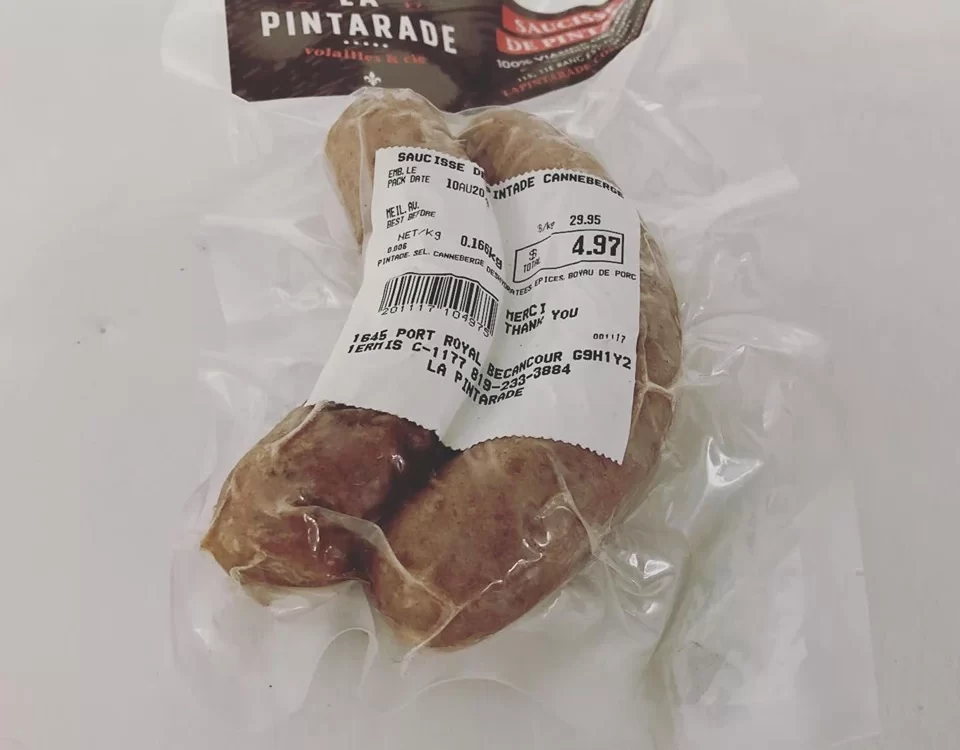 saucisses pintade canneberges